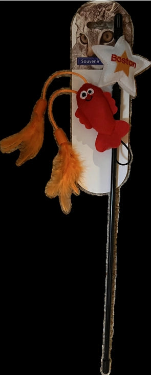 BOSTON Lobster Cat Wand Toy