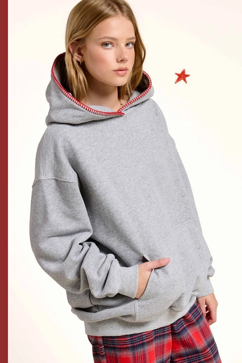 Heavyweight Sweatshirt with Blanket Stitch Hoodie