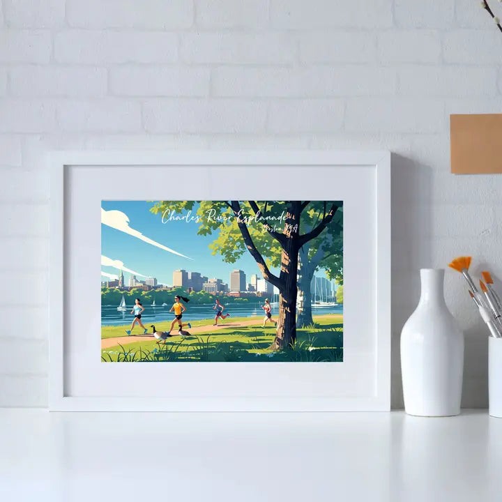 Boston Postcard, Massachusetts Postcard - Charles River