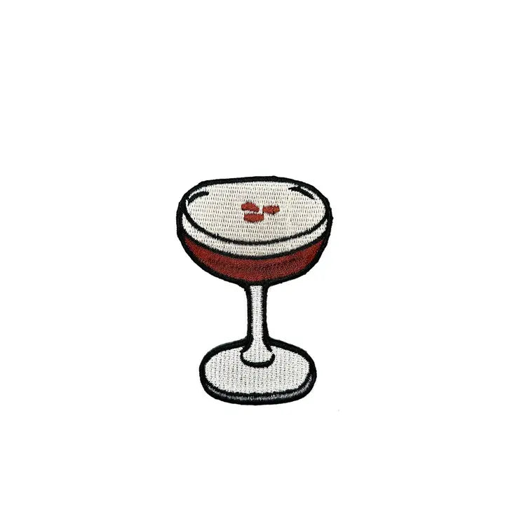 Espresso Martini Embroidered Iron-On Patch Cocktail Lover