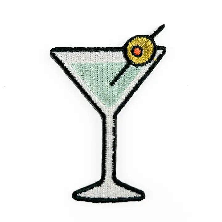 Martini Embroidered Patch | Cocktail Lover Iron On Patch