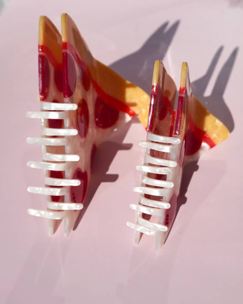 Pizza Slice Claw Clip// Cellulose Acetate: Medium Slice