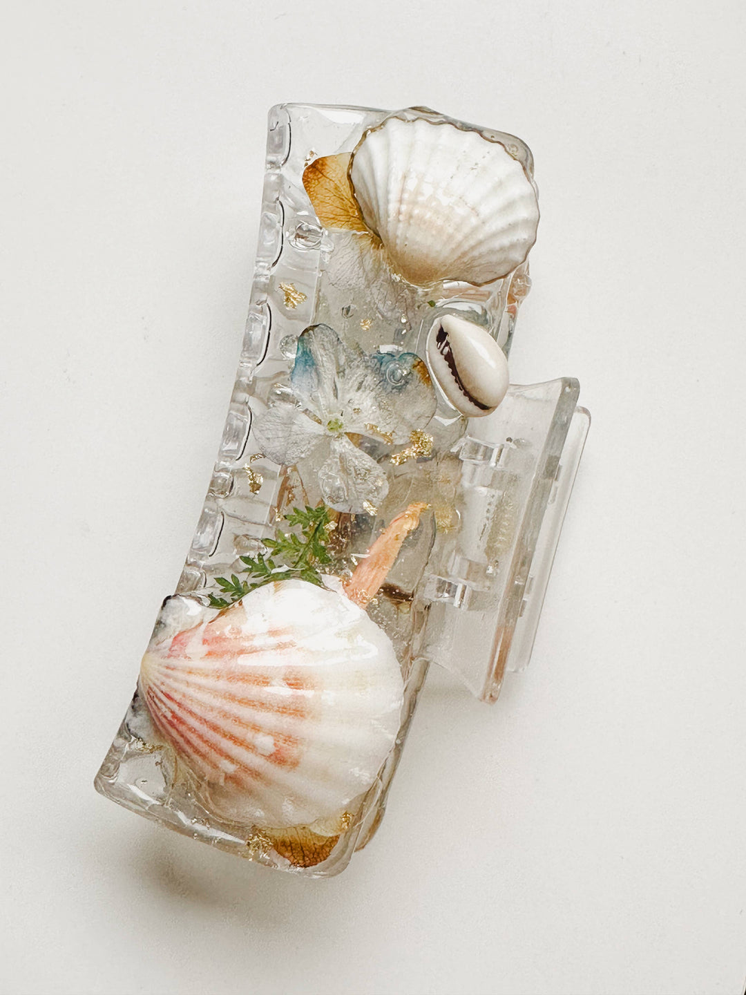 Shell and Flower Clear Claw Clip Summer Collection