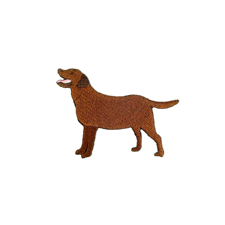 Chocolate Labrador Embroidered Iron On Patch | Dog Patch Lab
