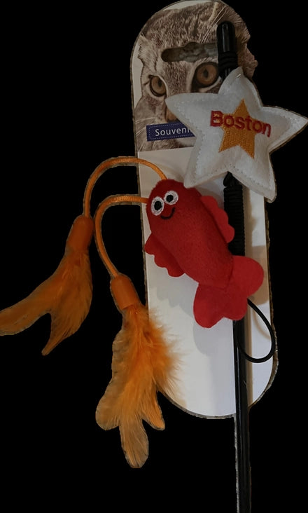 BOSTON Lobster Cat Wand Toy