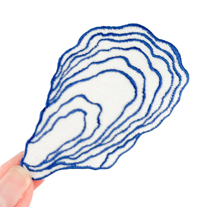 Oyster Patch | Coastal Embroidered Iron On Patch | Nautical