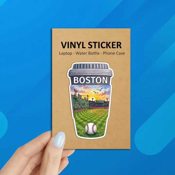 Boston Baseball Cup Laptop Sticker