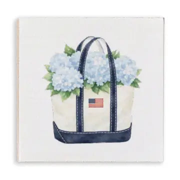 Hydrangea Flag Boat Tote Magnet