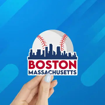Boston Massachusetts Baseball Laptop Sticker