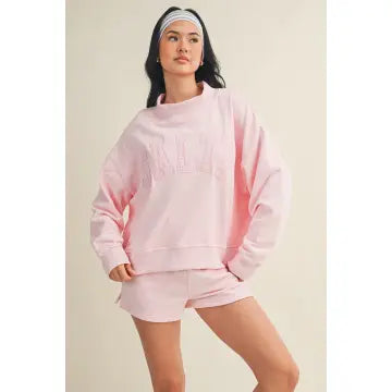 Salty Oversized Mock Neck Sweatshirt