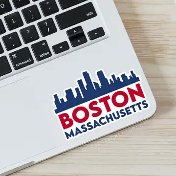 Boston Massachusetts Skyline Laptop Sticker