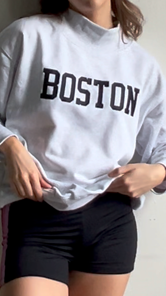 Boston Navy Blue Twill Mockneck