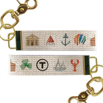 Famous Boston Places Blue Keychain