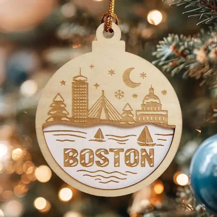 Boston Ornament, Holiday Ornament, Boston Christmas