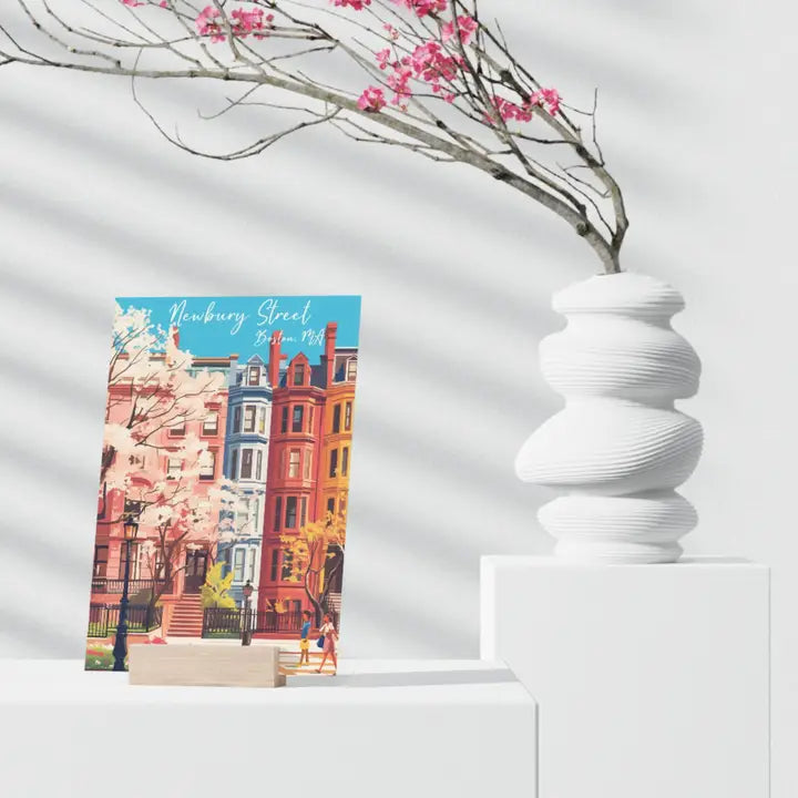 Boston Postcard, Massachusetts Postcard - Newbury Street
