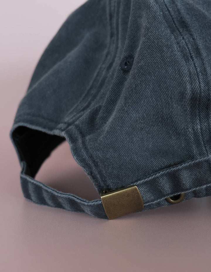 Embroidered Hat | Oyster, Washed Navy Color