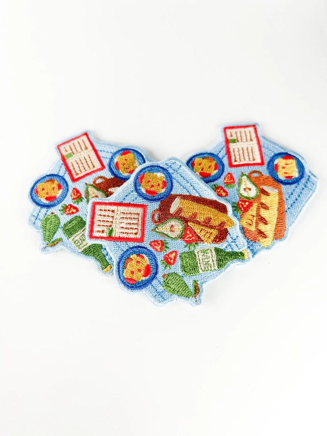 Picnic Embroidered Patch Food Iron On Charcuterie Hat Totes