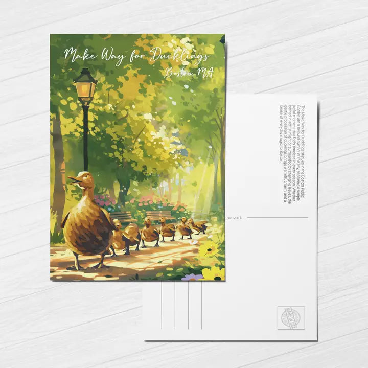 Boston Postcard, Ma Postcard - Make Way For Ducklings