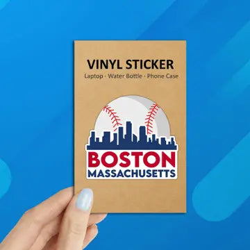 Boston Massachusetts Baseball Laptop Sticker