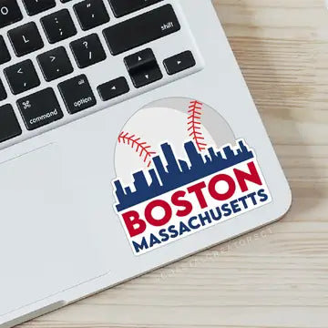 Boston Massachusetts Baseball Laptop Sticker