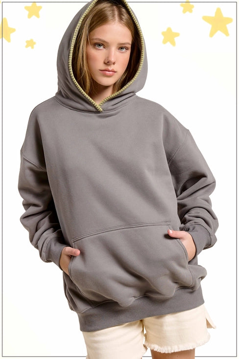 Heavyweight Sweatshirt with Blanket Stitch Hoodie