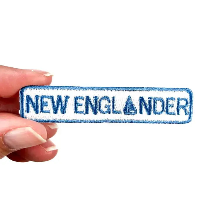 New England Iron On Patch New Englander Sailboat Embroidered