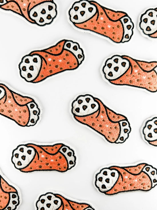 Cannoli Embroidered Patch Italian Dessert Patch for Tote Hat