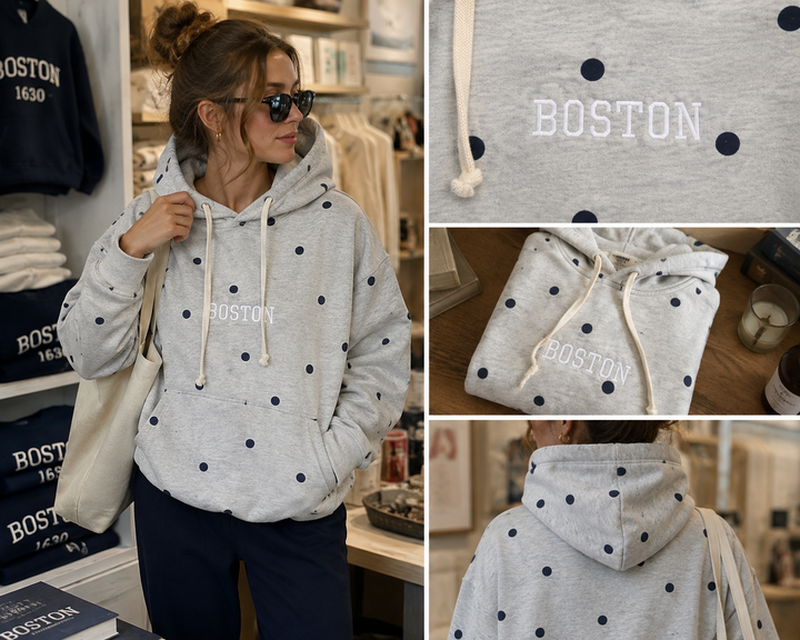 Boston Polka Dot Hoodie