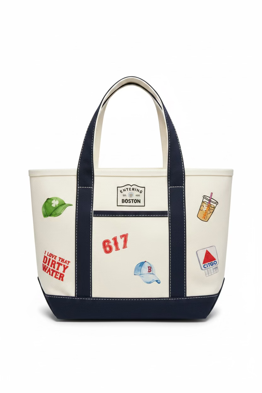 Mini Canvas Totes with Boston Icons