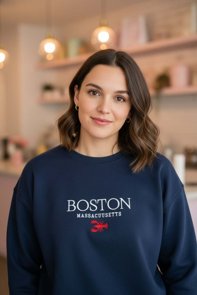 Blue Boston Lobster Crewneck