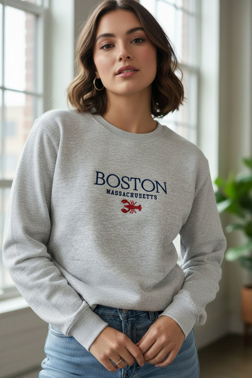 Boston Lobster Grey Crewneck