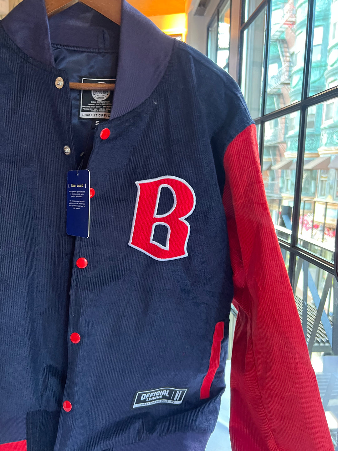 L’Angolino x Official League Boston Corduroy Varsity Jacket