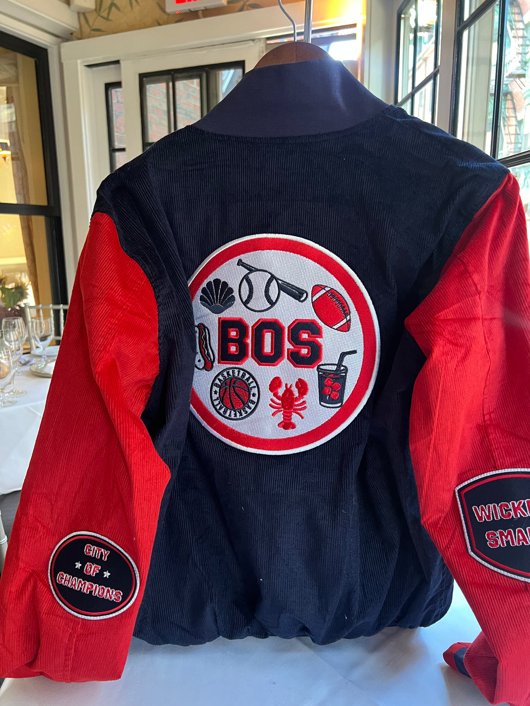 L’Angolino x Official League Boston Corduroy Varsity Jacket
