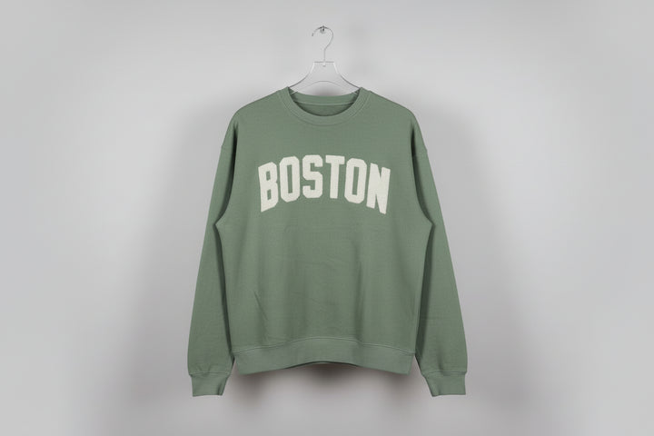 Chenille Green Boston Crewneck
