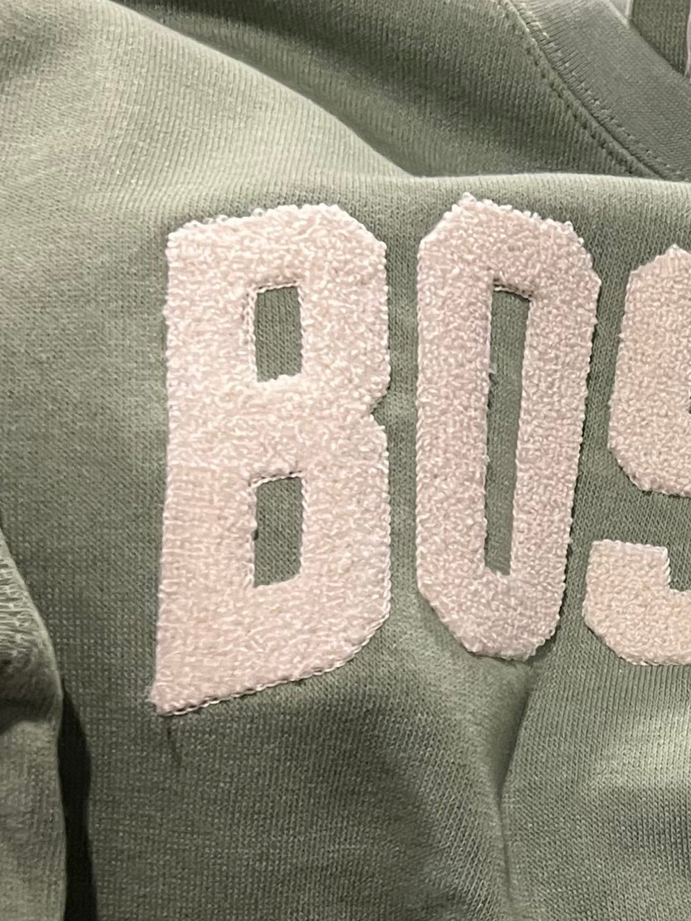 Chenille Green Boston Crewneck
