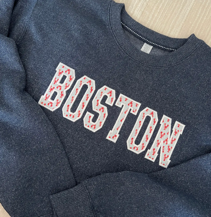 Ellis Jade Co Lobster Patch Applique Crewneck