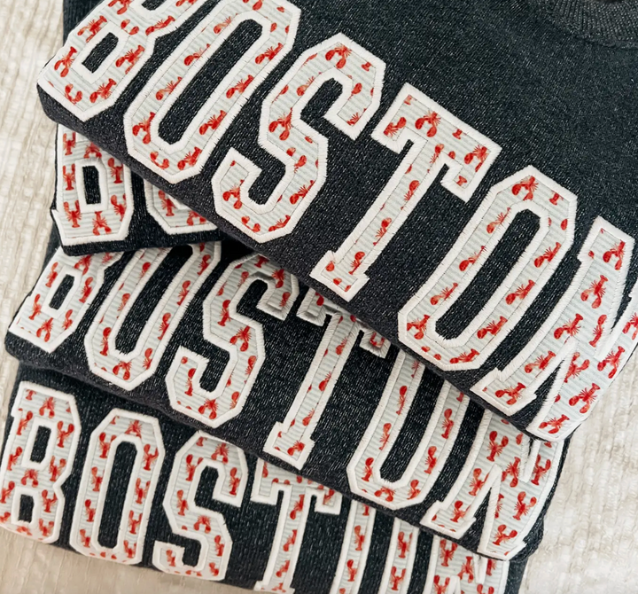 Ellis Jade Co Lobster Patch Applique Crewneck
