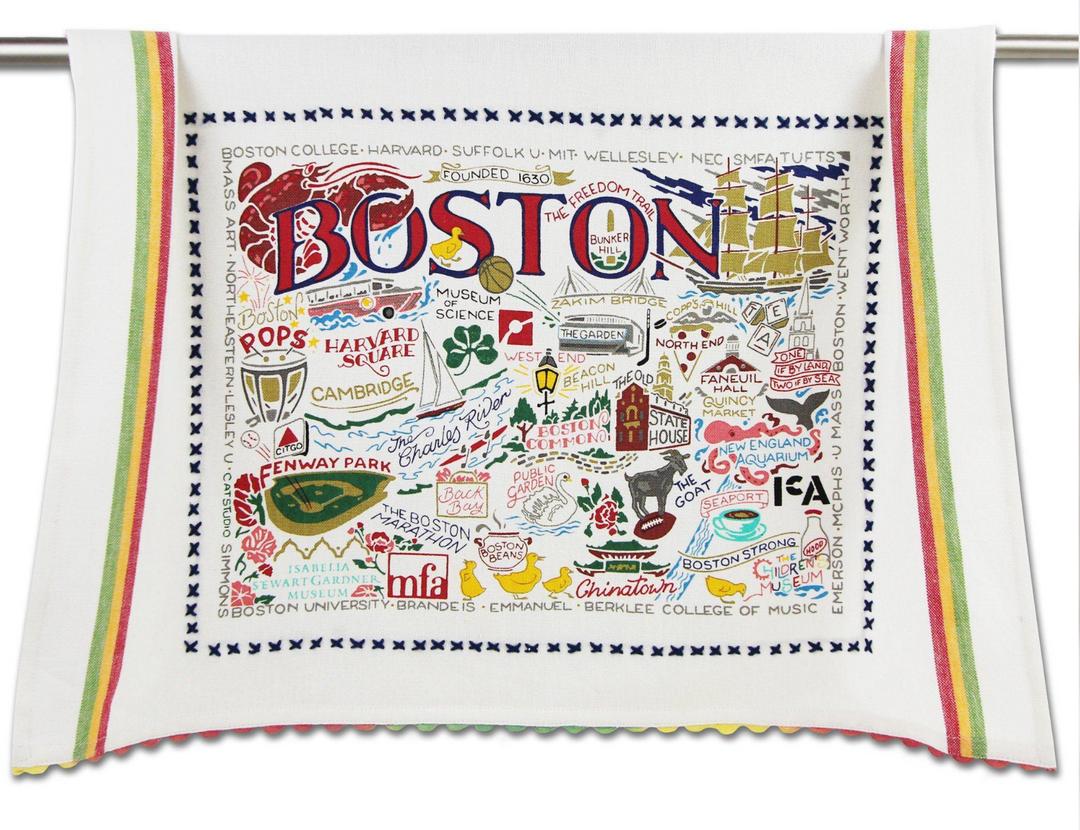 Boston Illustrated Cotton Dish Towel | catstudio