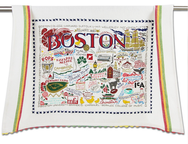 Boston Illustrated Cotton Dish Towel | catstudio
