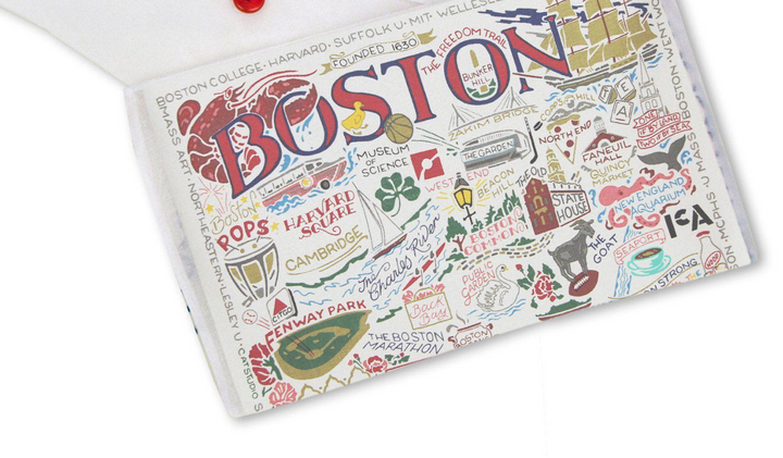 Boston Illustrated Cotton Dish Towel | catstudio