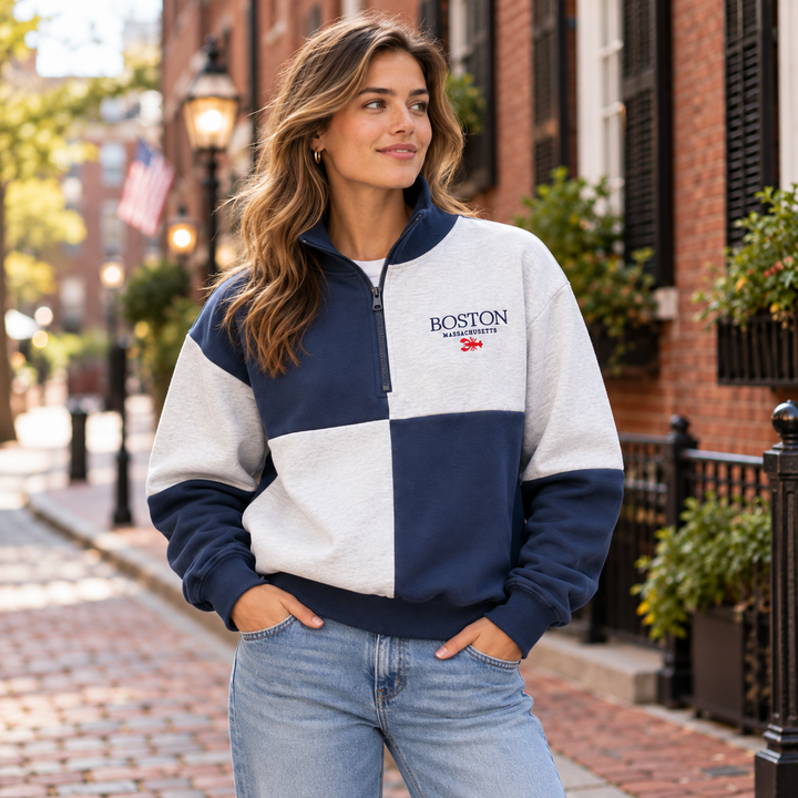 Boston Lobster Color-Block Quarter-Zip