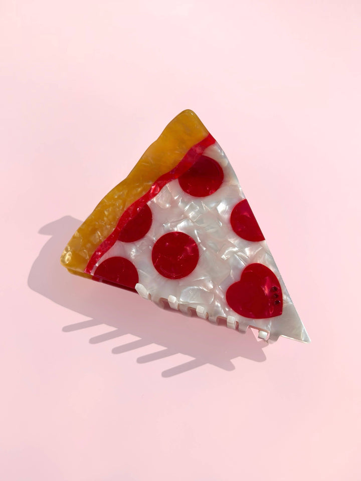 Pizza Slice Claw Clip// Cellulose Acetate: Medium Slice