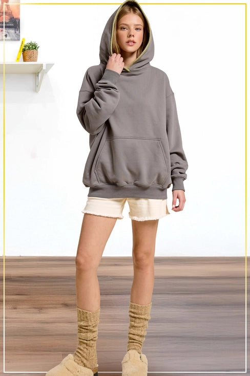 Heavyweight Sweatshirt with Blanket Stitch Hoodie