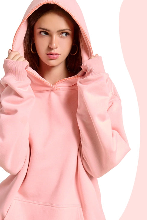 Heavyweight Sweatshirt with Blanket Stitch Hoodie
