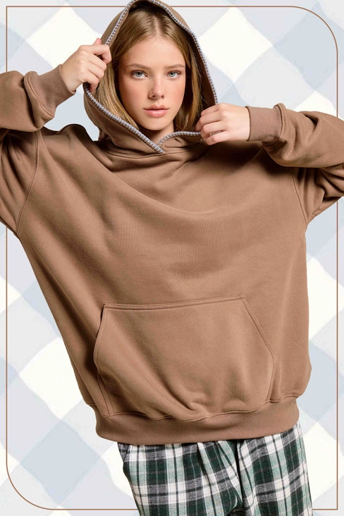 Heavyweight Sweatshirt with Blanket Stitch Hoodie