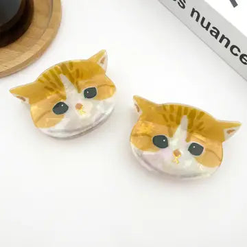 Cute Cat Head Claw Clip, Acetate Animal Hair Clip