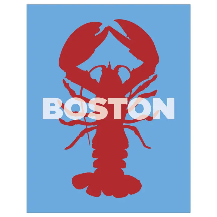 2.5'' X 3.5 Boston Lobster On Blue Magnet