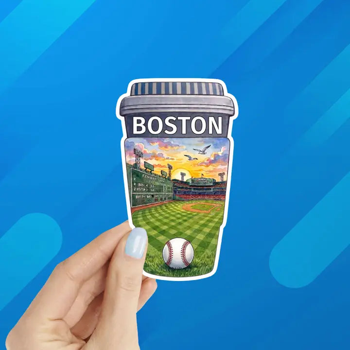 Boston Baseball Cup Laptop Sticker