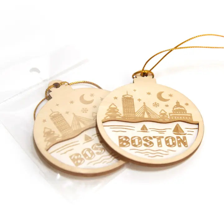 Boston Ornament, Holiday Ornament, Boston Christmas