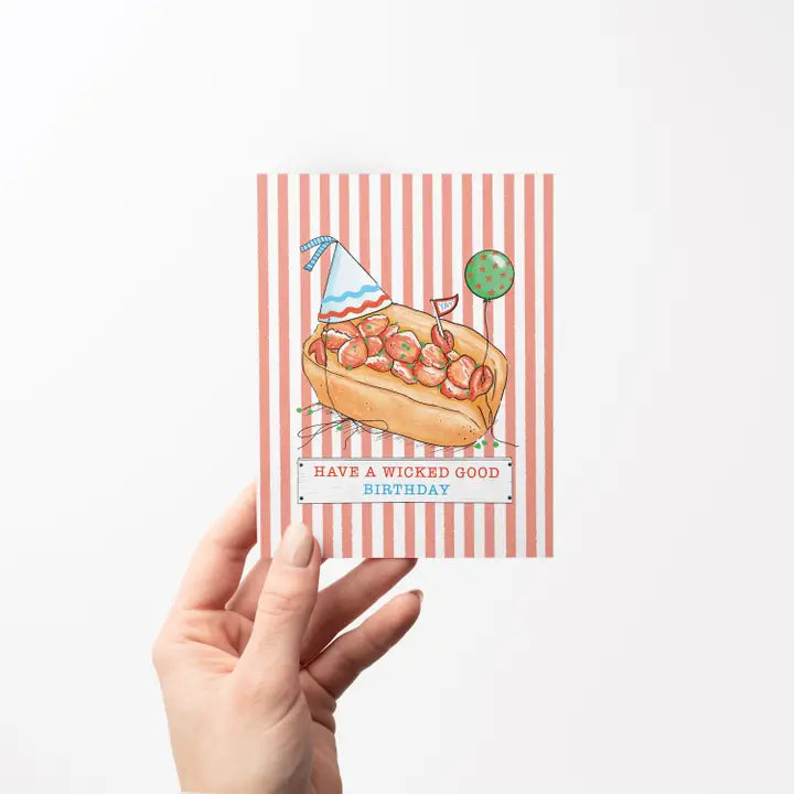 Wicked Good Birthday- Lobster Roll Greeting Card